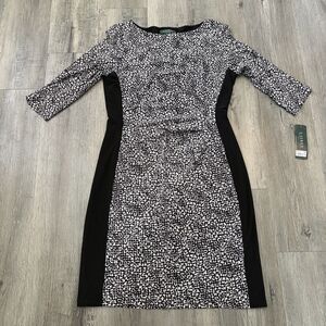 NWT Lauren Ralph Lauren Women Black/White Dress Size 6